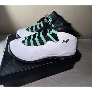 Air Jordan 10 Retro Verde 705180-118 GS 8Y White Black Green w/ Box